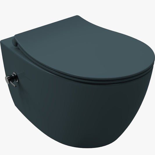 ISVEA - Infinity Hangend Randloos Toilet met Bidet - 36,5x53 Mat Petrol - schwertz & co