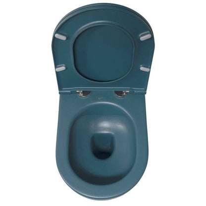 ISVEA - Infinity Hangend Randloos Toilet met Bidet - 36,5x53 Mat Petrol - schwertz & co