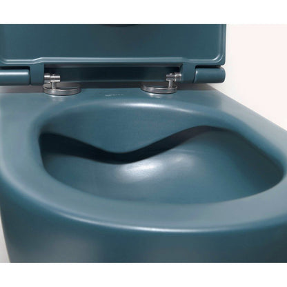 ISVEA - Infinity Hangend Randloos Toilet met Bidet - 36,5x53 Mat Petrol - schwertz & co