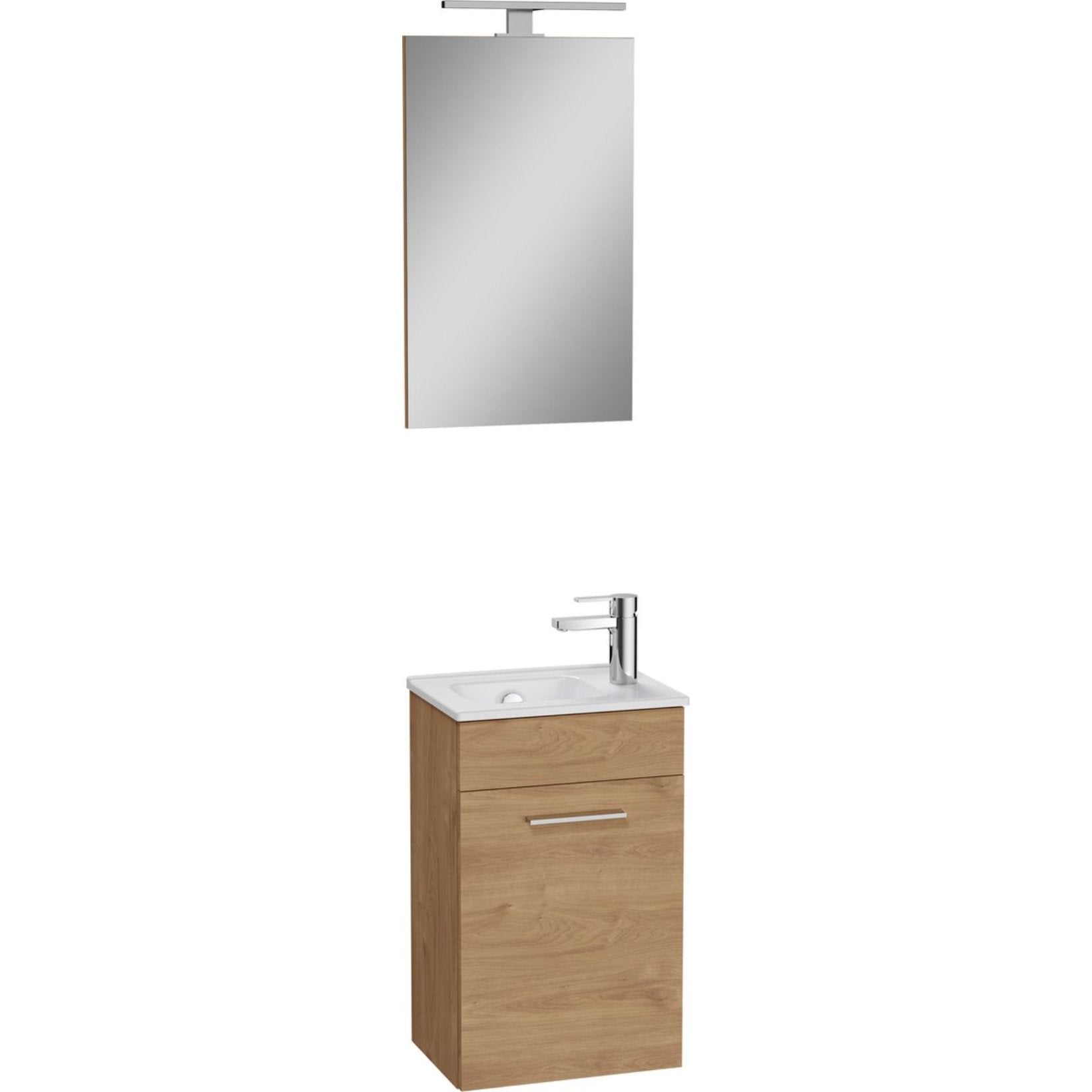 Vitra - Mia meubelset - 39x61x28 cm met spiegel, wastafel en LED - verlichting - Golden Oak - schwertz & co