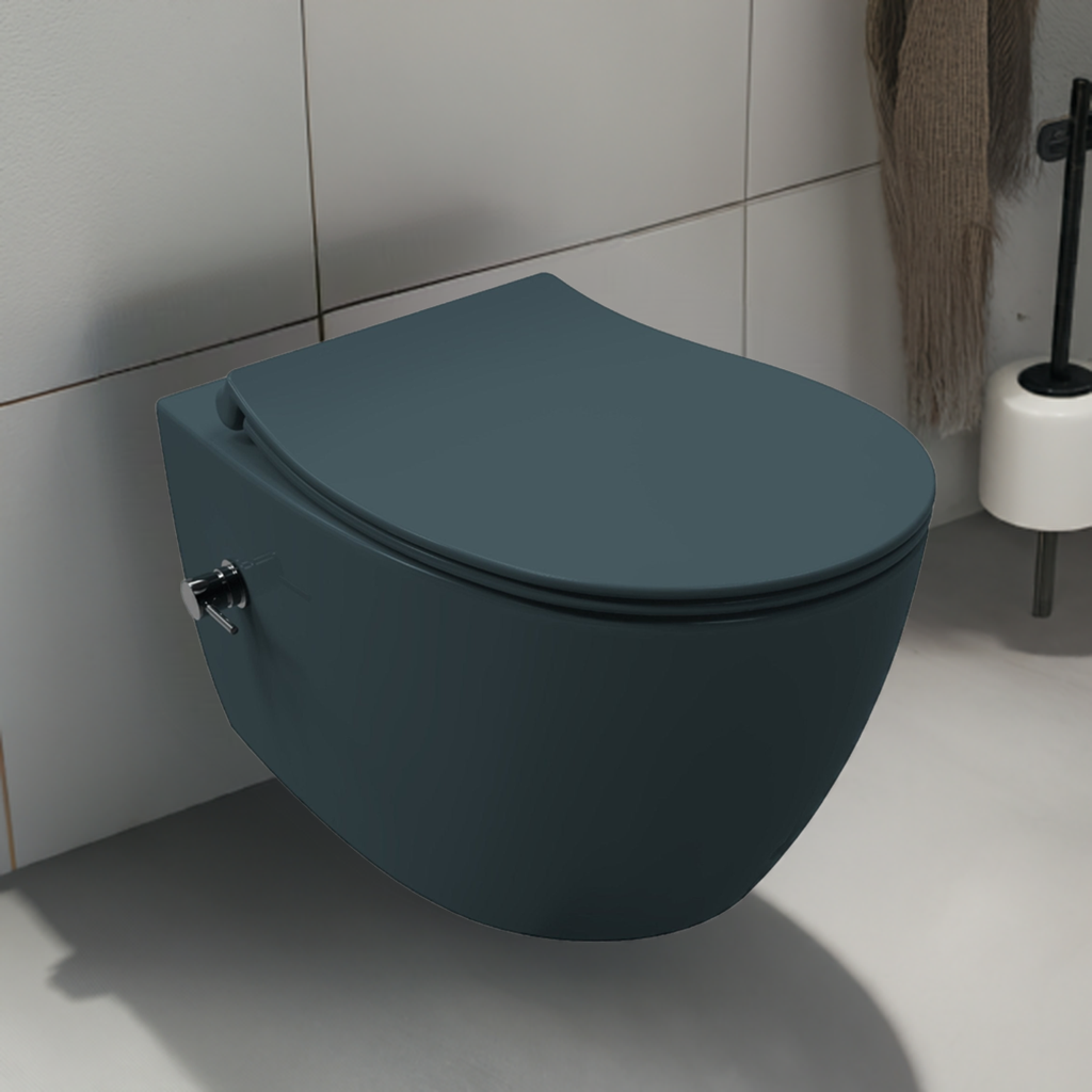 Isvea Wc Toilet Badkamer Hangend Bidet Petrol Inclusief Bevestigingsset