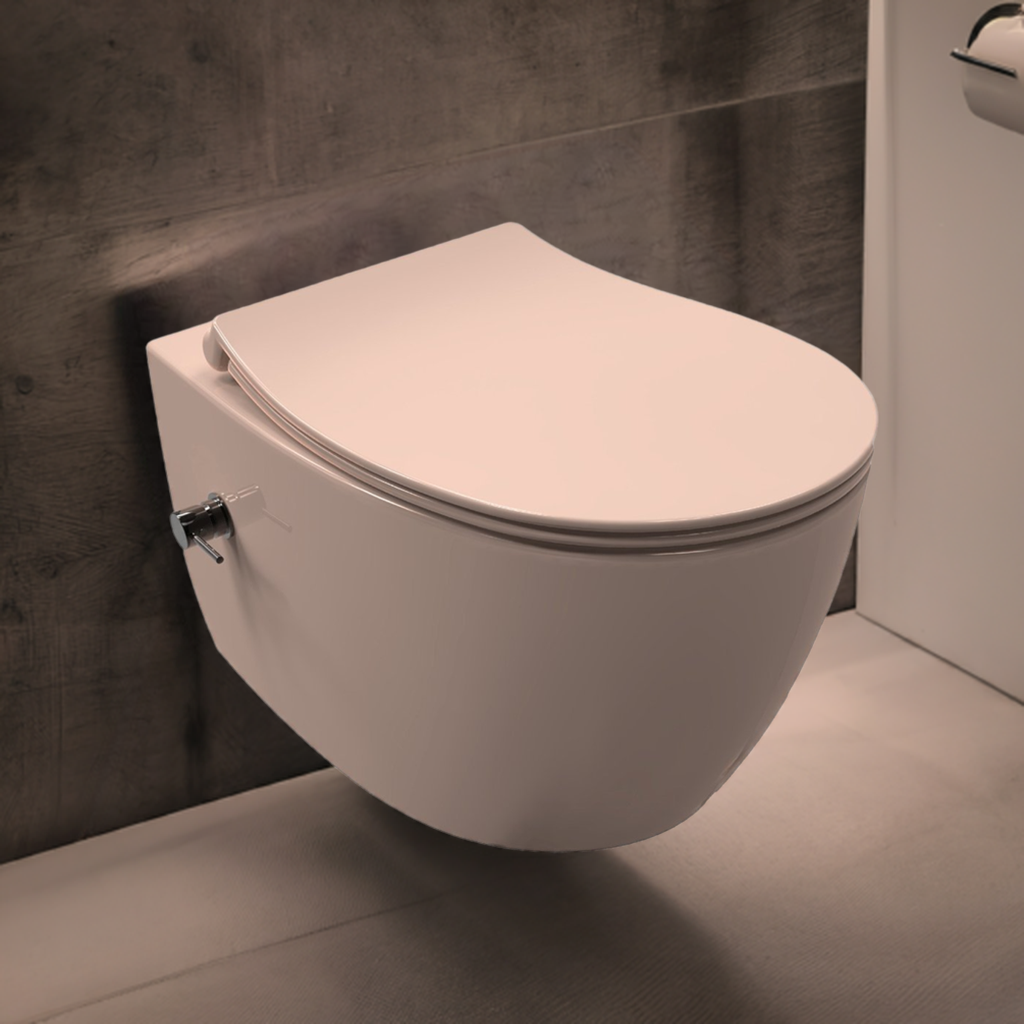 Isvea Wc Toilet Badkamer Hangend Bidet Zalm Roze Inclusief Bevestigingsset