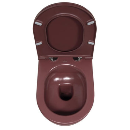 ISVEA - Infinity Hangend Randloos Toilet met Bidet - 36,5x53 Maroon - schwertz & co